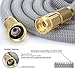 Flexible Expanding Hosepipe Premium Expandable Garden Water Hose with Double Latex Core, Solid Brass Connector and Extra Strength Fabric for Car Garden Hose Nozzle 50ft Grey