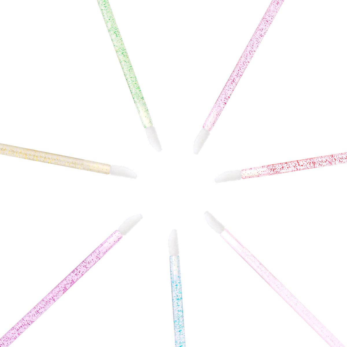 Elisel 100 Pcs Disposable Crystal Lip Brushes Make Up Lip Brushes Lipstick Lip Gloss Wands Eyeshadow Brushes Applicator Tool Makeup Beauty Tool Kits (Pink): Beauty