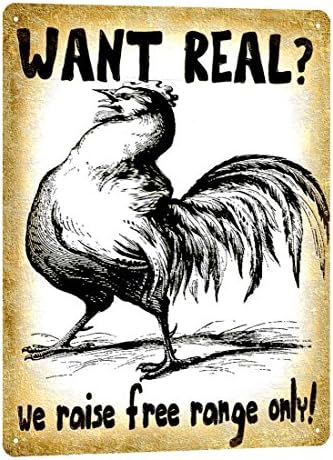 Farm Ranch Organic METAL SIGN free range CHICKEN funny vintage style wall decor 690