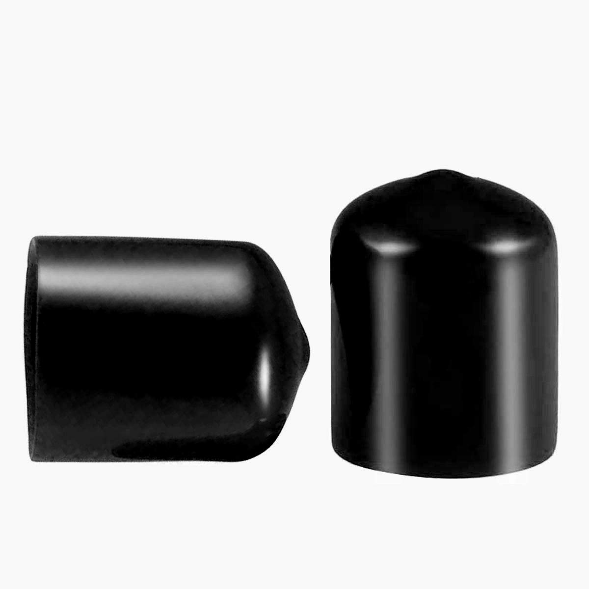100 Pcs Screw Thread Protectors, PVC Rubber Round Tube Bolt Cap Plastic End Cap Cover Thread Protectors Black, Inner Dia 18mm — image 1