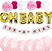 Baby Shower Decorations for Girl Pink and Gold Decor/Girl Shower Decorations/It's a Girl Banner/OH Baby Balloons It's A Girl Banner/Latex Balloons, Pompoms