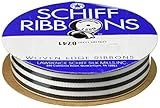 Schiff Ribbons 44207-5 10-Yard Candy Stripe Ribbon, 7/8-Inch, Black/White Stripe