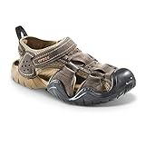 crocs Men's Swiftwater Leather Fisherman Sandal, Espresso/Walnut, 13 M US