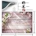 COMOPHOTO Wood Photo Studio Backdrop for Photography 7x5ft Pink Floral Wooden Rustic Spring Photobooth Background Party Decorations Props