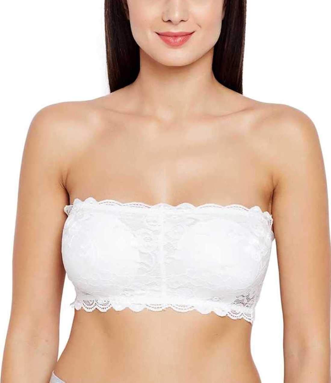 white strapless bra