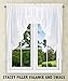 Ellis Curtain Stacey Sheer 56-by-36 inch Tailored Tier Pair Curtains, White, 56x36