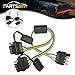 Partsam 4 Way Flat Y-Splitter Trailer Light Wiring Plug Adapters LED Strip Brake Turn Signal Tailgate Light Bar Universal Plug & Play Adapter Extension Harness