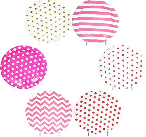 Assorted 8 and 3/4 inches diameter disposable durable paper plates 48 count