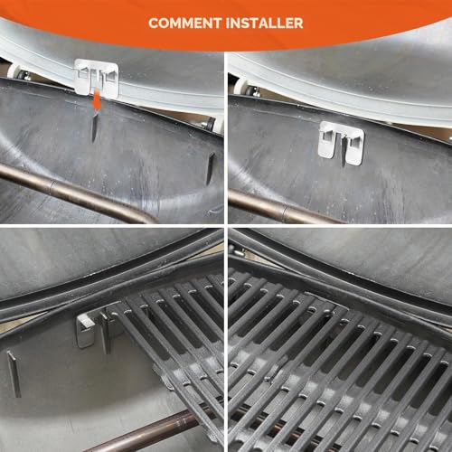 onlyfire Weber Q 300/3000 Series Cast Iron Gas Grill Grill - Replacement for 7646 - with 2 Mounting Brackets
