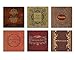 Jane Austen Books Coaster Set - Sandstone Tile with Cork Back - 6 Piece Set