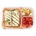 3 Compartment Containers - Reusable Bento Lunch box & Divided Food Storage (4 Pack) With Multi Colored Lids - Sunsella Buddy Box (Not Leakproof)