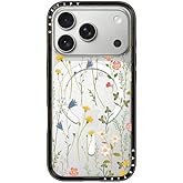 CASETiFY Compact iPhone 17 Pro Case [Slim and Sleek/Compatible with Magsafe / 4 ft. 2X Military Grade Drop Protection] - Dreamy Floral Pattern - Clear Black