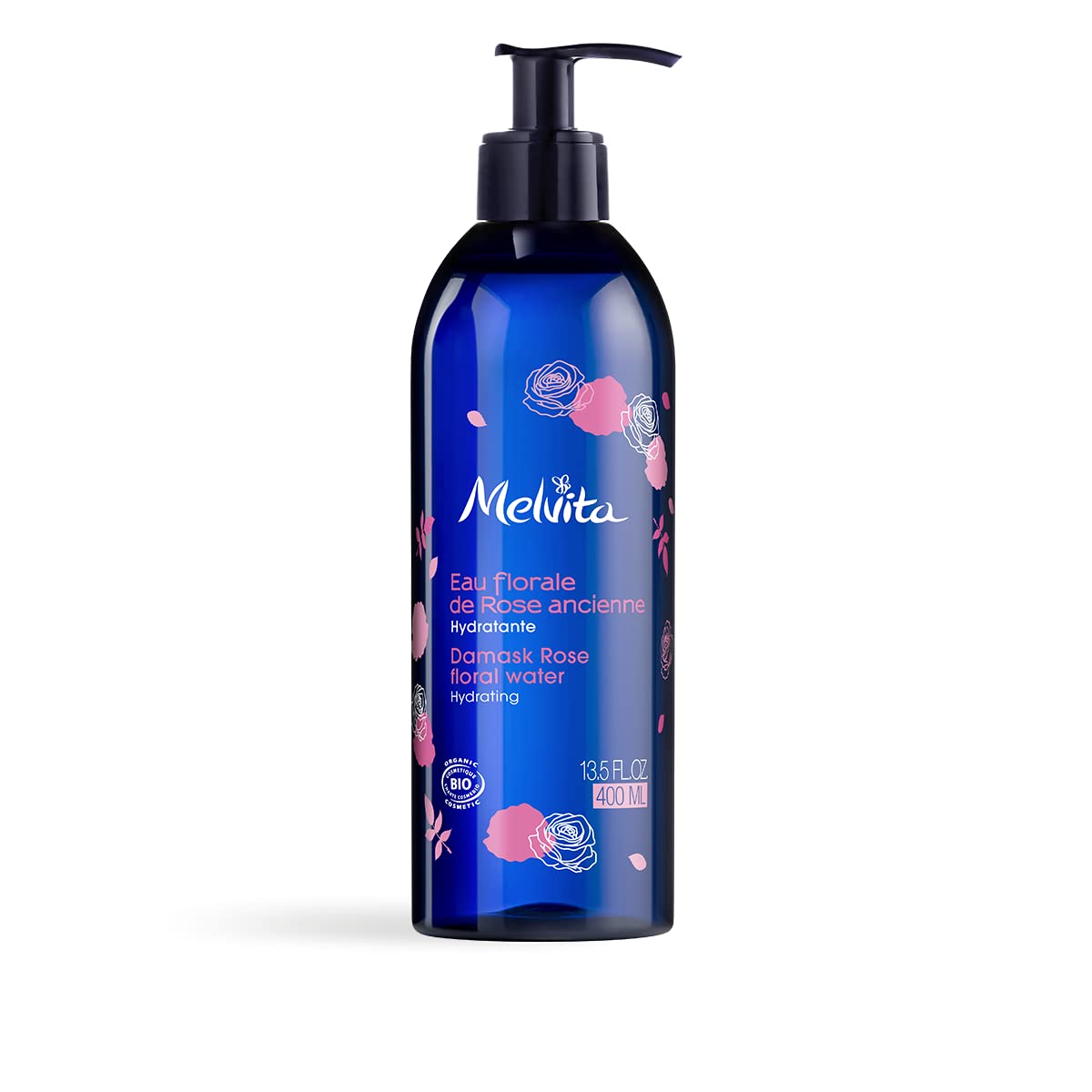 Melvita - Invigorating Organic Rose Petal Water - Perfume Free - 100% Natural - Certified Organic and Vegan - 400 ml Bottle