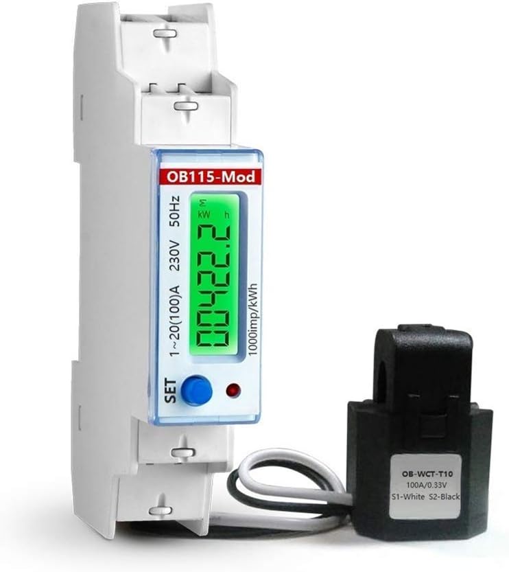 Owen Brothers Metering OB115-MOD - 100AMP MID Electricity Meter with RS485 Modbus. Includes Split Core CT with 3m Cable