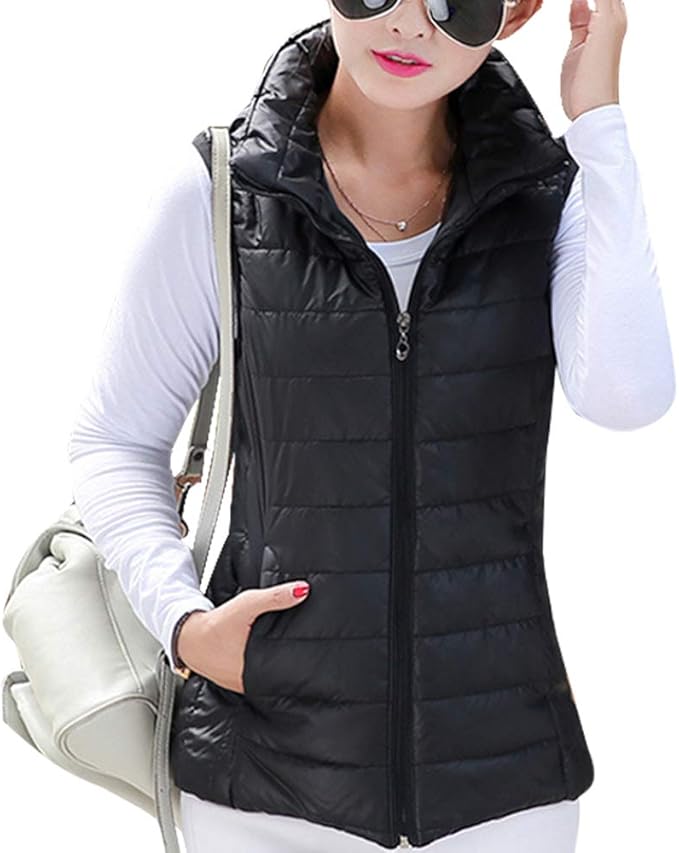 BOZEVON Womens Down Gilet Body Warmers Lightweight Sleeveless Zip Up