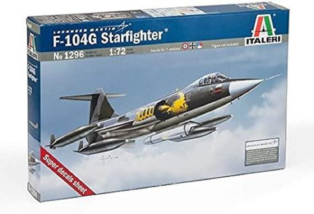 Italeri 1296 1:72 F-104 G Recce Model Building Kit, Standing Model Building, Crafts, Hobby, Gluing, Plastic Kit, Detailed