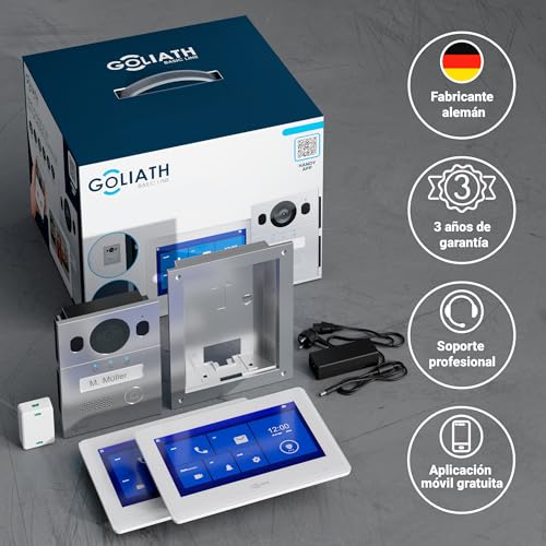 Goliath® Video Door Phone 2 Monitors [Monitor 7"] Automatic Door Phone with Camera - 2 Wire Video Intercom - Camera Telefonillo - Video Intercom - Vandal Proof and Climate - Recessed