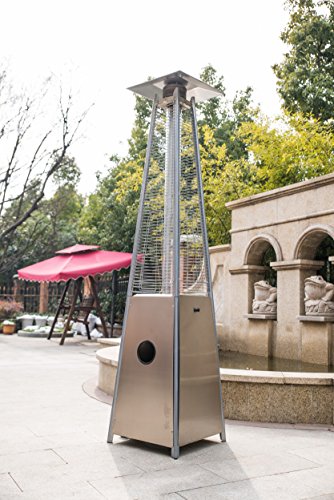 LEGACY HEATING Quartz Glass Tube Patio Flame Heater, Stainless Steel