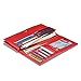 Men's/Women's Genuine Leather RFID Secured Ultra Slim and Spacious Bifold Wallet Purse Clutch - 11 Slots (7.3’’ X 3.5’’ X 0.5’’, Red)
