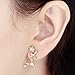 Ear Crawler Earrings Flower Ear Climber Earrings - S925 Sterling Silver Post Cubic Zirconia Ear Cuff Earrings Gold Tone