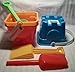6 Piece Sand Castle Building Small Toy Set (3 Buckets, 3 Shovels)