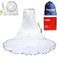 BasicGear Easy Throw Frisbee Cast Net for Bait | 4ft-6ft Radius with 3/8 or 1/4 inch Mesh | Lead, Zinc, Protective Shell Iron | Professional Grade and Upgraded Material | Throw Style