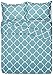 Amazon Brand – Pinzon 300 Thread Count 100% Cotton Percale Duvet Cover Set - Full or Queen, Spa Blue
