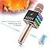 LED Wireless Karaoke Microphone - NASUM H8 Mic Built in Bluetooth Speaker and Mini Handheld Cellphone Karaoke Player,2600mAh battery,Karaoke MIC Machine for KTV with Carry Case(100% Protection),Rose