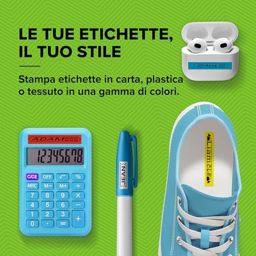 LetraTag 200B kit per etichettatrice rosa con Bluetooth | etichettatore compatta si connette a iOS e Android tramite tecnologia wireless Bluetooth | Include 3 rotoli di etichette assortite