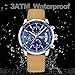 NIBOSI Mens Watches Leather Analog Quartz Watch Men Date Business Dress Wristwatch Men's Waterproof Sport Clock (Silver Blue)