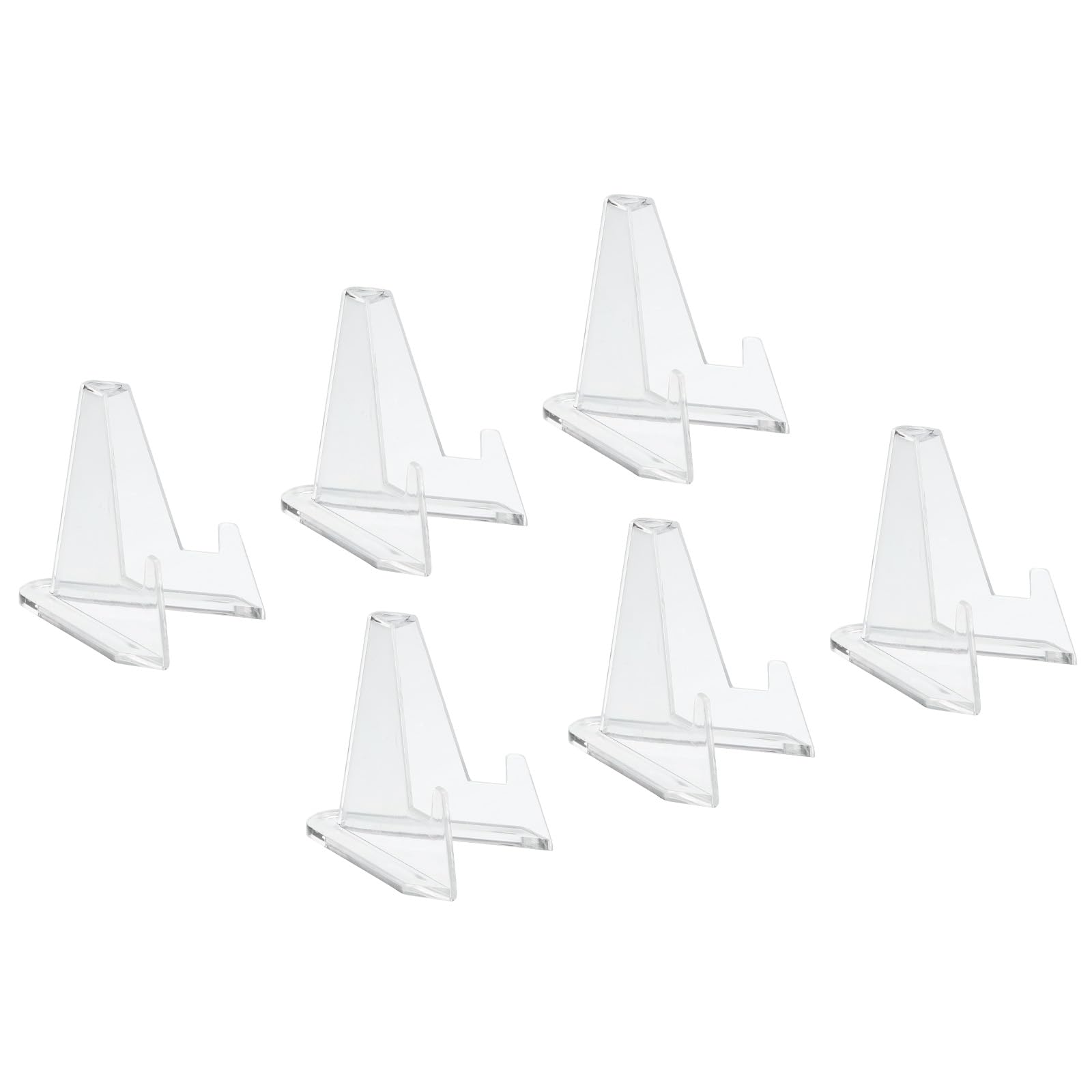 PATIKIL Acrylic Stand Displays Base Easel Transparent 2.08 Inch for Coins Business Cards Pack of 6