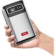 Mini DLP Projector 200 ANSI HD Video/Android 9.0 2GB + 32GB/Touchpad/TOF Autofocus/Wired and Wireless Same Screen/3D DLP /8000mAh Battery/Built-in 10W Speaker/Built-in App Store/storage box