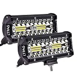 LTPAG LED Pods, 7" 240W 24000LM LED Light Bar 6000K LED Off Road Flood Driving Lights IP68 Waterproof LED Fog Spotlights for Trucks, Tractor, Jeep, Cars, Motorcycles, 2 Years Warranty