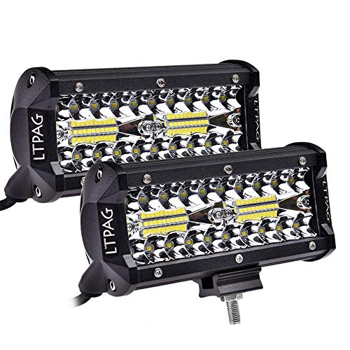 LTPAG 2pcs LED Pods, 7″ 240W 24000LM LED Light Bar 6000K LED Off Road Flood Driving Lights IP68 Waterproof LED Fog Spotlights for Trucks, Tractor, Jeep, Cars, Motorcycles, 2 Years Warranty