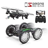 QQPOW FPV RC Drone with 3D Flip with HD Camera Live Video, Remote Control Car for Kids Adults, 2 in 1 Wifi Quadcopter Toy 360° Flip Headless Mode (650mAh Batteries)