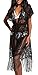 Upopby Women's Tassel Lace Swimsuits Cover Up Beach Bikini Kimono Cardigan Black XL