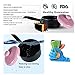 Ceramic Saucepan with Lid Casserole Stew Pot Stockpot Soup Milk Pot Healthy Colorful Porcelain Cookware Stove/Microwave/Oven Safe, 1 Quart (3)