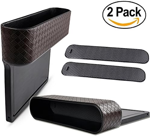 Car Seat Side Pocket Organizer - 2 Packs Universal Car Caddy Front Seat Gap Filler Console Organizer Storage Auto Interior Accessories