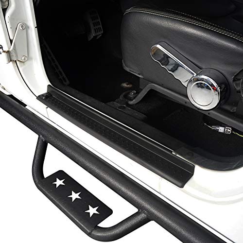 Hooke Road Wrangler JK Door Sill Entry Guard Black Thresholds Kit