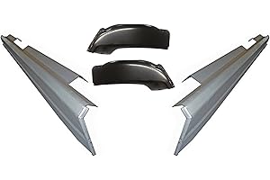 KKoneAuto Slip-On Metal Rocker Panels & Cab Corners Compatible with 1999-2007 Silverado Sierra 4 Door Crew Cab (2 packages)