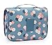 EPQUEEN Travel Toiletry Bag Hanging Cosmetic Makeup Organizer Women Travel Makeup Bag for Toiletries Gifts for Monther Girls Blue Flower
