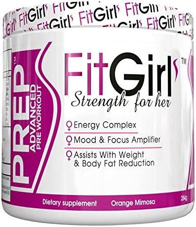 FitGirls prep pre-workout supplement, orange mimosa, 40 servings, designed specifically for women