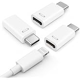 3-Pack Lightning Female to USB-C Male Adapter for iPhone 15/16/17/18 | Supports Charging and Data Transfer; Reuses Old Lightning Cables with USB-C Devices; Not for Audio or OTG.