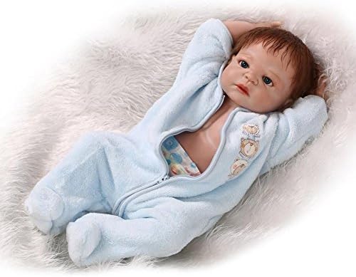 NPK 22 Inch 55cm Full Body Silicone Realistic Lifelike Reborn Baby Doll Soft Vinyl Newborn Boy Dolls Magnetic Mouth with Dummy
