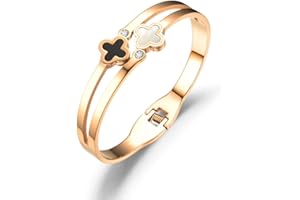 Pera Jewelry 14K Gold Plated Bangle Bracelet, Zirconia Simulate Diamond Bangle, Cuff Bracelets for Women with Gift Box, Buckled Nail Cuff Bold Bangle Bracelet