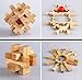 DOYOLLA 3d Wooden Cube Brain Teaser Puzzle Bundle of 6