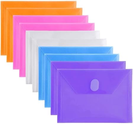 Amazon クリアファイル ドキュメントファイル 5色セット 10枚 コンパクト 防水 頑丈 クリアフォルダー クリアホルダー 文房具 オフィス用品