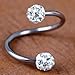 Top Plaza 2x/10x 16G Czech Crystal Eyebrow Cartilage Ear Studs/Ear Rings, S-Type (2)