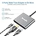 Tuwejia USB C to HDMI Multiport Adapter USB 3.1 Gen 2 Thumderbolt 3 to HDMI 4K video Converter/USB 3.0 hub Port PD quick Charging Port with Large Projection for 2015/16/17/18 MacBook/MacBook Pro/Chr
