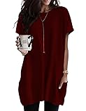 Poetsky Women T-Shirts Long Loose Fit Pullover Top